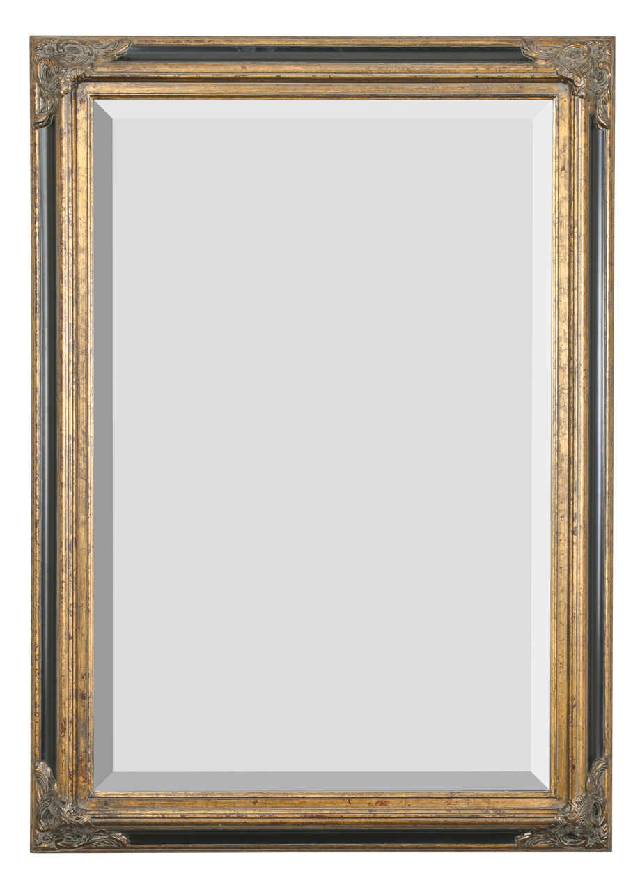 Mini Grand Victorian Mirror 24x36 Antique Gold with Black - AFD Home