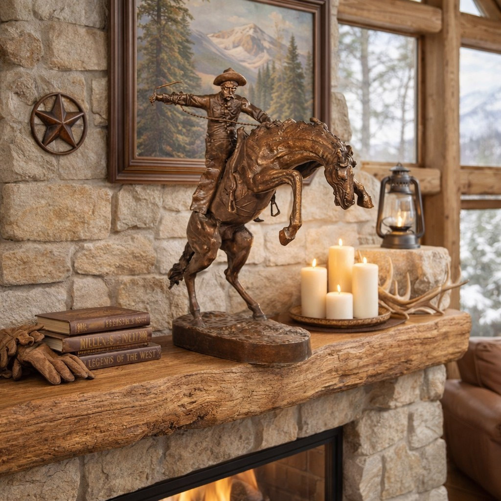 Bronco Buster on Marble Base - AFD Home