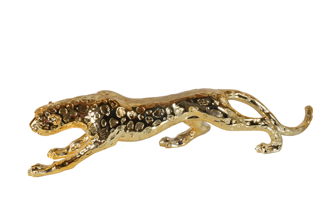 Standing Gilt Leopard Large 31 Inches Long - AFD Home