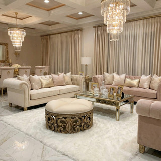 Platine Rococo Ottoman Cream