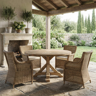 Farmhouse Diamond 48'' Rd Dining Table