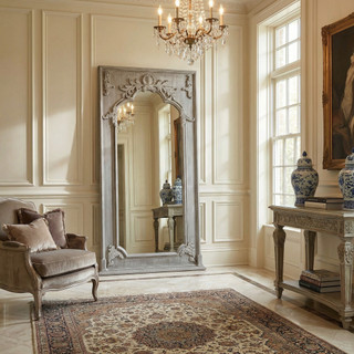 Mystique Gray Mahogany Grand Mirror