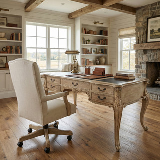 Natural Mahognay Large Chippendale Writing Desk