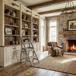 Mystique Gray Library Chair Stepladder