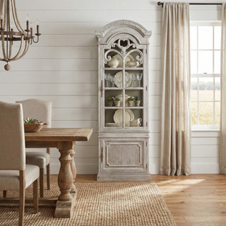 Mystique Gray Georgian Curio Cabinet