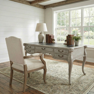 Mystique Gray Large Mahogany Writing Desk