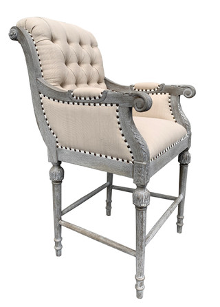 Mystique Gray Continental Linen Counter Stool