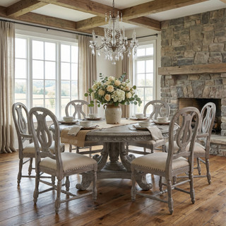 Mystique Gray Anglia 60'' Rd Table