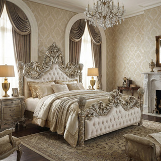 Carved Grand King Bed