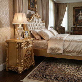 Gold Grand Carved Nightstand