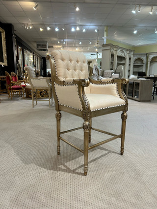 Continental Casual Upholstered High Back Stool