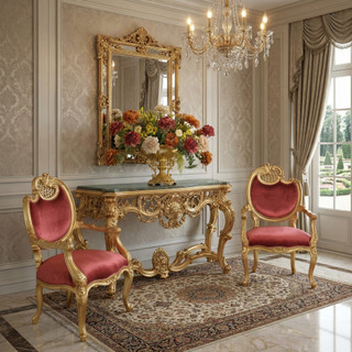 Pair of French Rococo Fireside Chairs