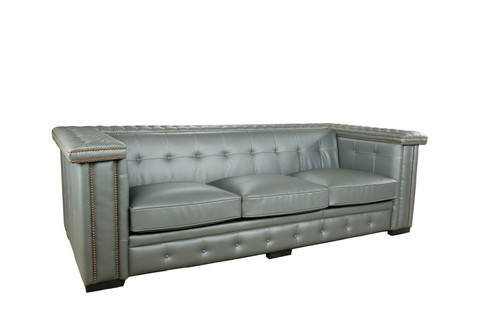 Micro Leather Gray Bench Sofa