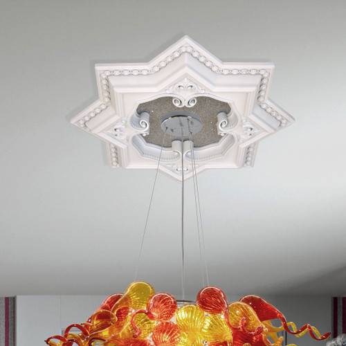 Silver Four Leaf Clover and Silver Frame Octagon Chandelier
