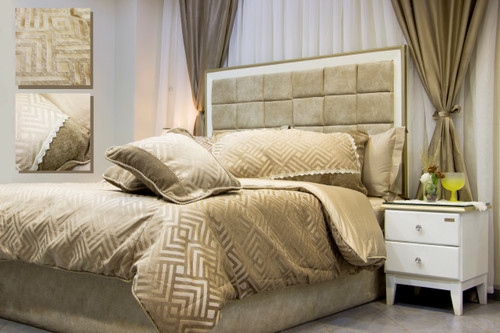 Cairo Gold Premium 100% Egyptian Linen 8 piece Duvet Bed Set