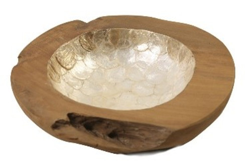 Teak Bowl With Coco Shell