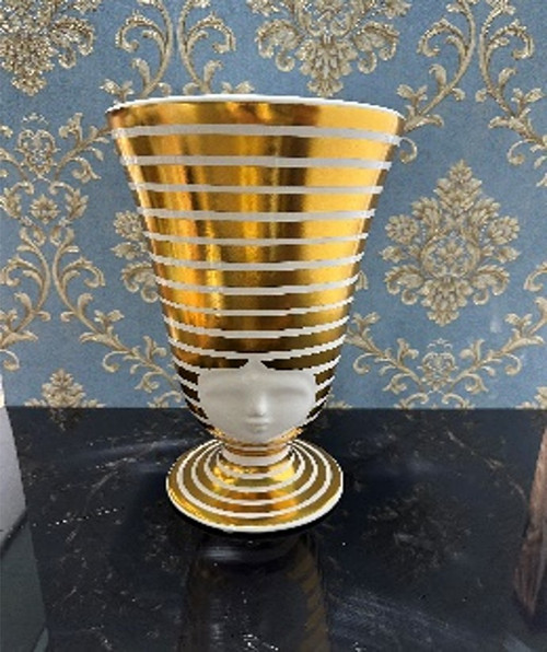 Gold and White Vase