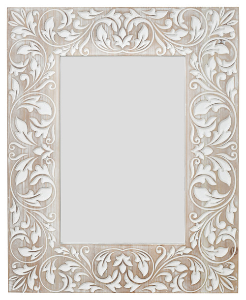 Carved Leaf Wall Mirror 23.6W x 29.5H