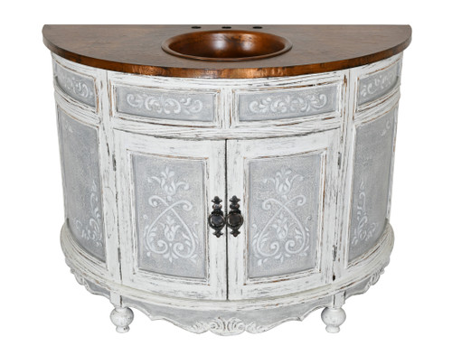 Cabo Blanco Peruvian Copper Top Blanco Bathroom Vanity 48W