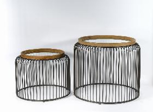 Birdcage Iron Table Set of 2