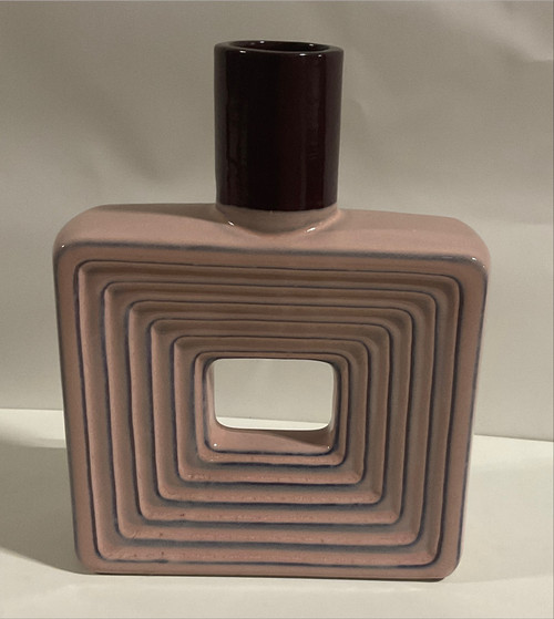 10.5H Square Pink Vase