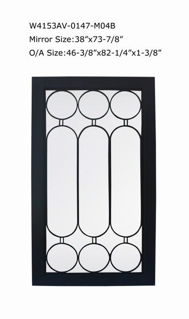 Architectural Window Mirror Black 46.5W x 82.4H