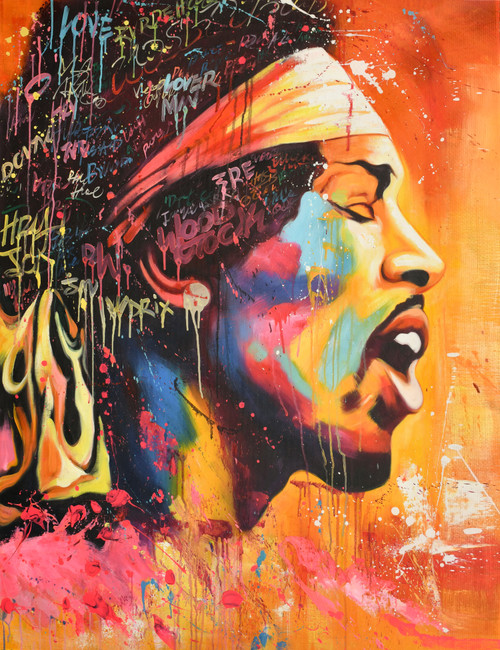 Pop Art Man with Headband  Giclee 36x48