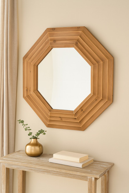 Step Down Octagon Mirror Natural