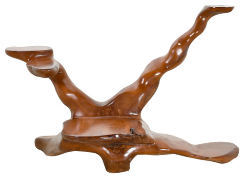 Free Form Natural Mahogany Stand 46.5"W x 26.5"D x 29.5"H