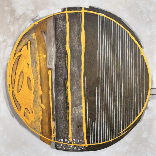 Gallery Wrap Gold Circles Giclee 40x40