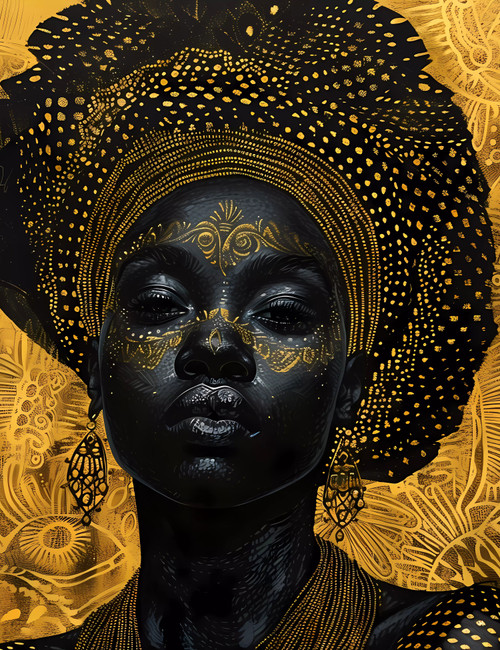 African American Woman Portrait Giclee 36x48
