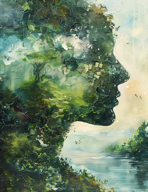 Woman's Profile Portrait Giclee 36x48