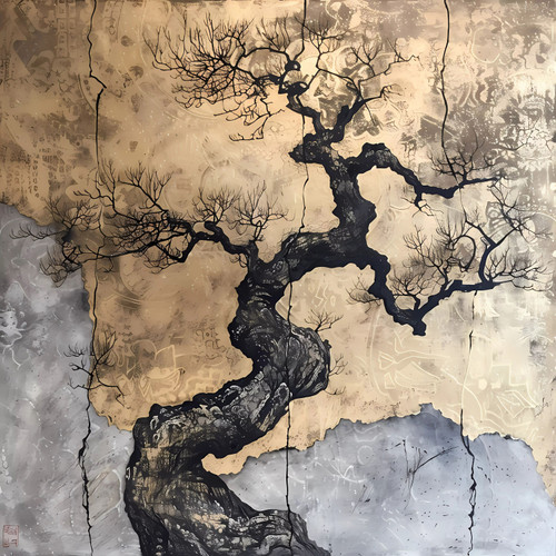 Abstract Tree Giclee 40x40