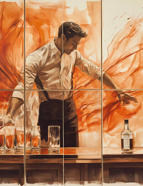 Portrait of a Man Pouring a Glass Giclee 36x48