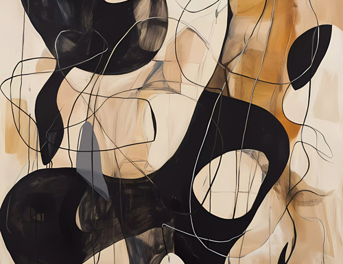 Brown Circle Abstract Giclee 36x48