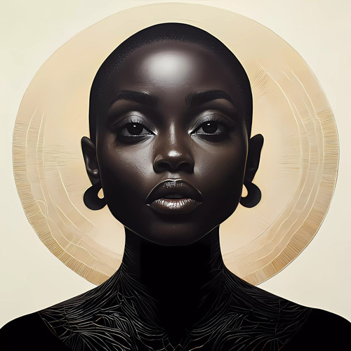 African American Woman Portrait Giclee 40x40 - 1