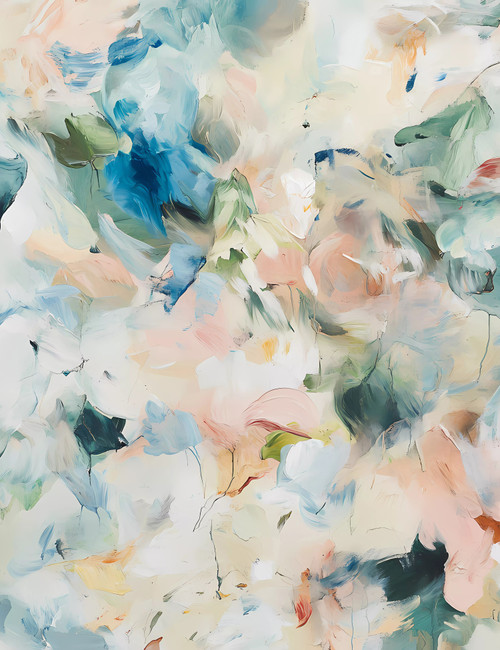 Pastel Green Blue Abstract Giclee 36x48