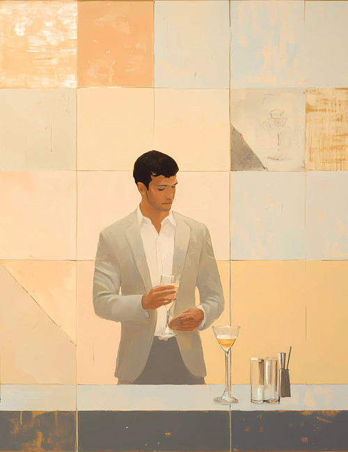 Champagne Portrait of a Man Giclee 36x48