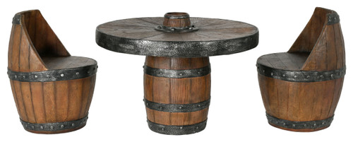 Barrel Table and Chair Set of 3