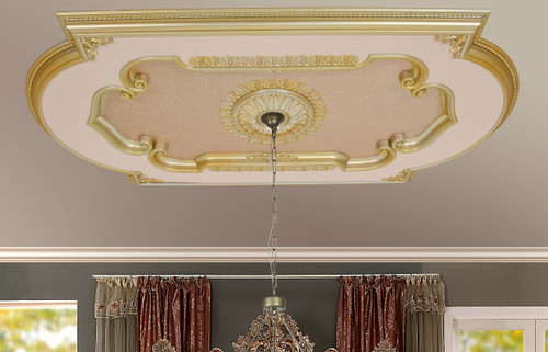 94 inch Rose Gold Rectangular Chandelier Ceiling Medallion