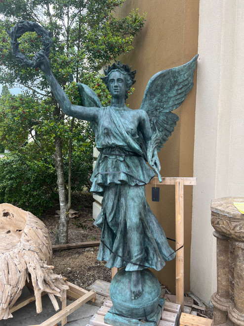 Bronze Lady Statue with Wings