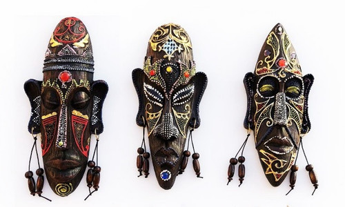 Set of 3 African Tribal Masks