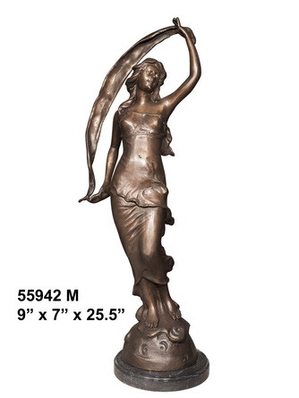 Lady with cloth with Marble Base