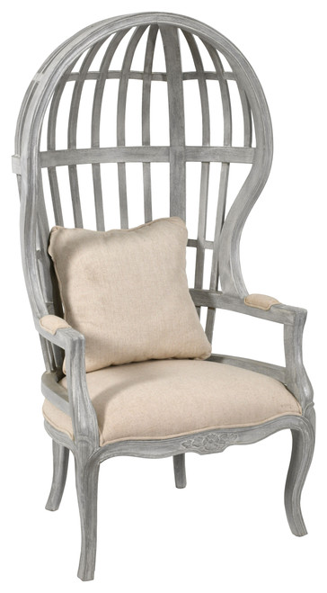 Wooden Mystique Grey Ballon Chair