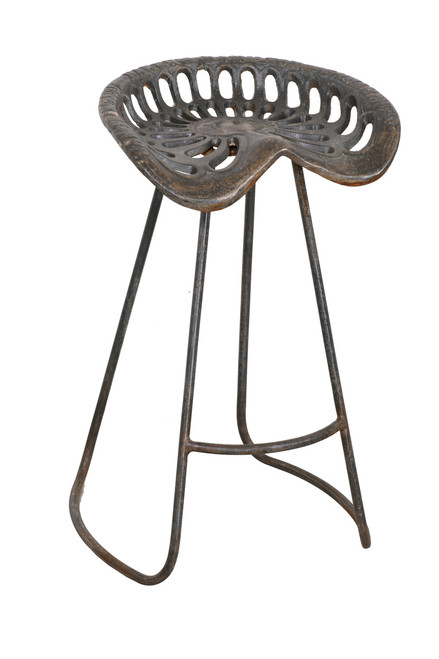 Cast Iron Tractor Seat Counter Height Industrial Stool