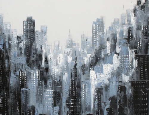 Black and White Cityscape Giclee 36x48