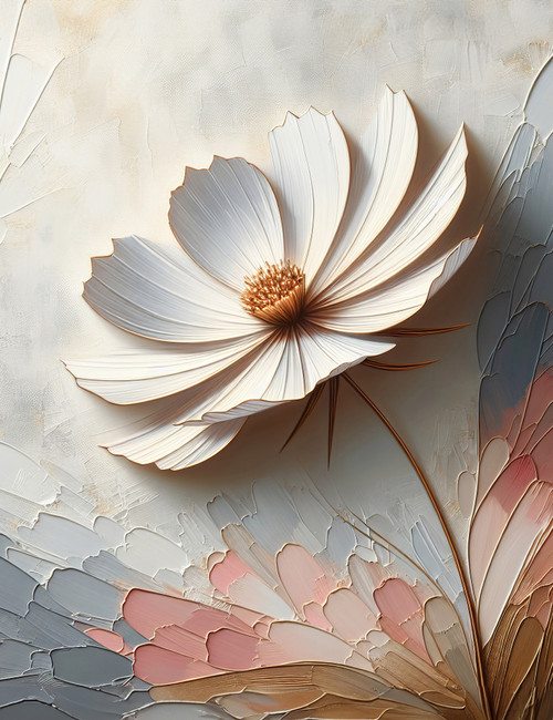 White Open Flower Giclee 36x48