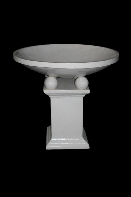 White Terrazzo Pot on Stand 28in