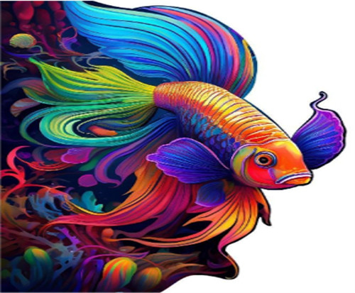 Radiant Angel Fish Acrylic Wall Decor