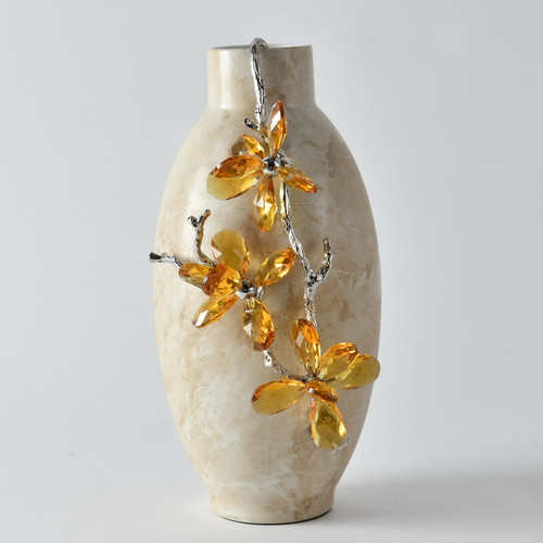 Golden Ember Blossom Vase
